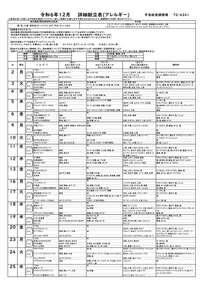 12月の詳細献立