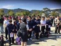 平和祈念像の目で平和宣言をしました。